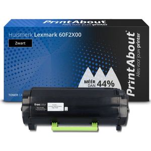 PrintAbout huismerk Toner 60F2X00 Zwart Extra hoge capaciteit Geschikt voor Lexmark