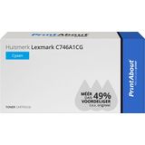 PrintAbout - Alternatief voor Lexmark C746A1CG - Toner - Cyaan