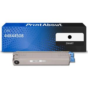 PrintAbout huismerk Toner 44844508 Zwart Geschikt voor OKI