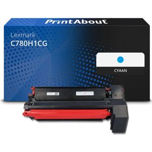 PrintAbout huismerk Toner C780H1CG Cyaan Hoge capaciteit Geschikt voor Lexmark