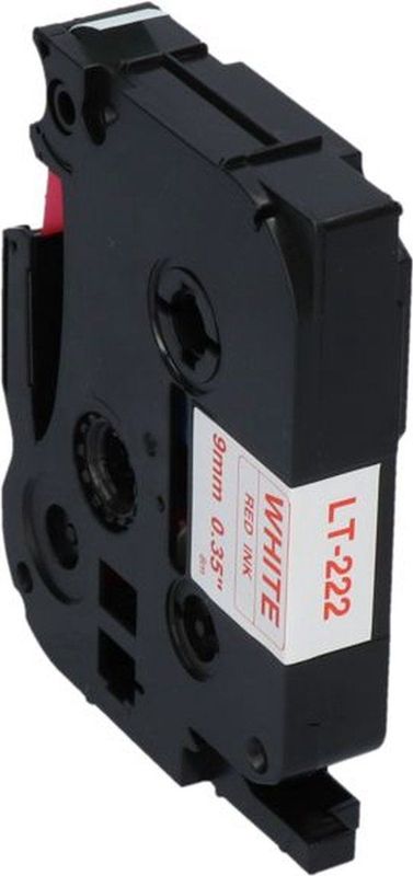 PrintAbout - Brother TZe-222 - Tape - Rood - Wit - 9 mm