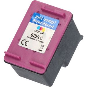 PrintAbout  Inktcartridge 62XL (C2P07AE) 3-kleuren Hoge capaciteit geschikt voor HP