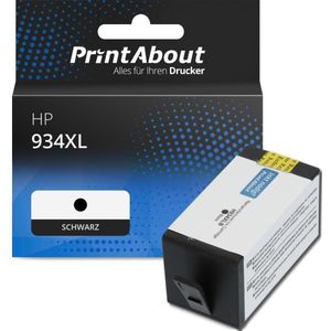 PrintAbout huismerk Inktcartridge 934XL (C2P23AE) Zwart Hoge capaciteit Geschikt voor HP