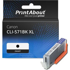 PrintAbout - Inktcartridge - CLI-571BK XL - Zwart - Hoge Capaciteit - Geschikt voor Canon