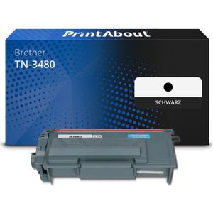 PrintAbout huismerk Toner TN-3480 Zwart Hoge capaciteit Geschikt voor Brother