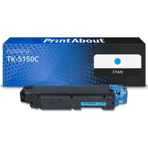 PrintAbout huismerk Toner TK-5150C Cyaan Geschikt voor Kyocera