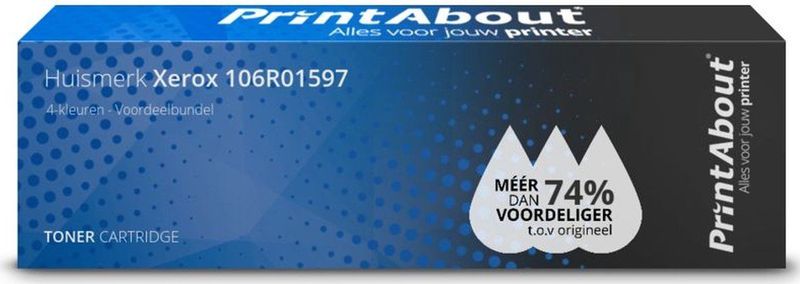 PrintAbout - Alternatief voor Xerox 106R01597 - Toner - 4-Kleuren - Multipack