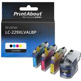 PrintAbout - Inktcartridge LC-229XLVALBP - 4-kleuren Multipack - Extra Hoge Capaciteit