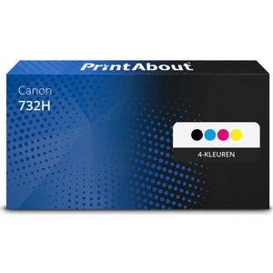 PrintAbout - Alternatief voor Canon 732H BK - Tonercartridge - 4 Kleuren - 12000 Afdrukken