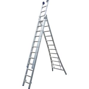 Euroscaffold reformladder driedelig uitgebogen 3x9