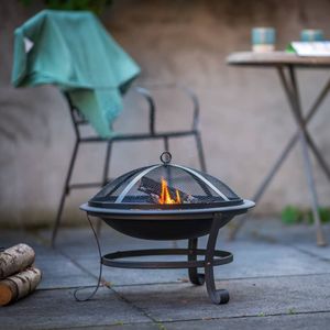 RedFire – Atlanta – Zwart - Staal – Vuurschaal – Fireplace– Stevig staal – Diameter 51cm - Terrasverwarming – Sfeerhaard