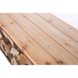 RedFire Handmade Wood Storage Bench Tyr 120 cm - Multifunctionele houtopslag en buitenbank - Stijlvolle combinatie van hout en roest