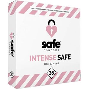 SAFE Intense Safe - Geribbeld en Gepunt Condoom (36 stuks)
