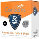 SAFE Intense ribben en NOPS condoom, 5-delig