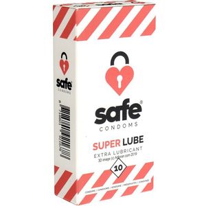 Safe - Super Lube - Condooms - 10 Stuks - Extra Glijmiddel