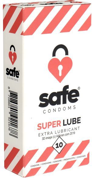 Safe - Super Lube - Condooms - 10 Stuks - Extra Glijmiddel