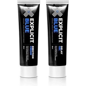 Explicit Blue - Erectiecrème & Delay Gel - Prestatiebevorderende Crème/Gel - Inhoud: 2x 85 ml