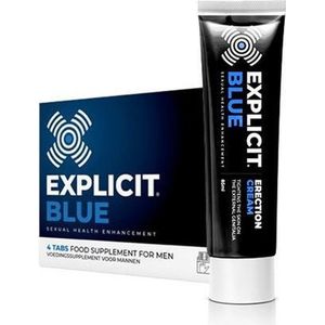 Explicit Blue - Erectiepillen & Erectiecrème - Inhoud: 4 pillen & 85 ml