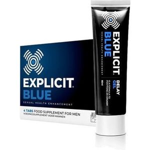 Explicit Blue - Erectiepillen & Delay gel - Inhoud: 4 stuks & 85 ml