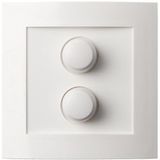Tradim - Afdekplaatje duo voor dimmer - Wit - IP44 - incl. knoppen