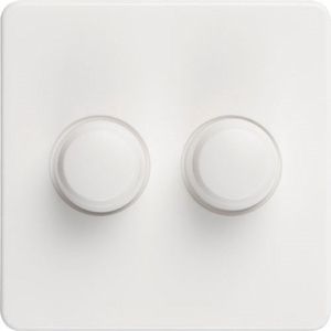 Tradim - Inlegplaatje duo PEHA - Voor dimmer - Incl. knoppen - Wit