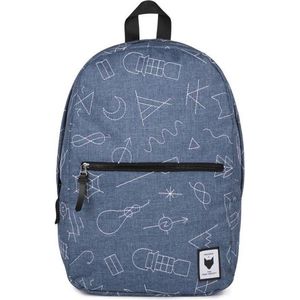 The Pack Society Commuter Backpack Rugzak - Blue With White Embroidery