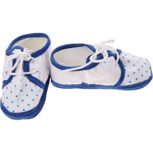 Junior Joy Babyschoenen Newborn Junior Wit/blauw Met Stippen