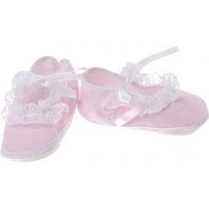 Junior Joy Babyschoenen Newborn Meisjes Roze/wit Met Stippen
