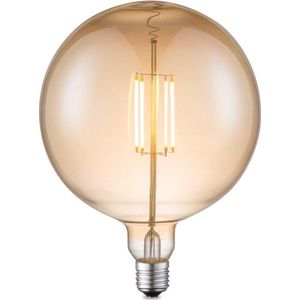 Home Sweet Home - Edison Vintage E27 LED filament lichtbron Carbon - Amber - 18/18/23cm - G180 Global - Retro LED lamp - Dimbaar - 4W 400lm 2700K - warm wit licht - geschikt voor E27 fitting