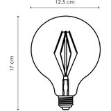 Home Sweet Home - Edison Vintage E27 LED filament lichtbron Carbon - Helder - 12.5/12.5/17cm - G125 Global - Retro LED lamp - Dimbaar - 4W 400lm 3000K - warm wit licht - geschikt voor E27 fitting