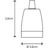 Home Sweet Home - E27 fItting - Zwart - 4.8/4.8/5.8cm - Rond - voor E27 lamphouder gemaakt van porselein - geschikt voor E27 lichtbron - ENEC gekeurd - maak je eigen unieke lamp!