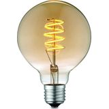 Home Sweet Home - Edison Vintage E27 LED filament lichtbron Globe - Amber - 9.5/9.5/13.5cm - G95 Spiraal - Retro LED lamp - Dimbaar - 4W 280lm 2700K - warm wit licht - geschikt voor E27 fitting