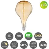 Home Sweet Home - Edison Vintage E27 - Dimbare LED Filament Lichtbron - Amberkleurig - 3W