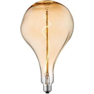 Home Sweet Home - Edison Vintage E27 LED filament lichtbron Flex - Amber - 16.5/16.5/27.5cm - Blown - Retro LED lamp - Dimbaar - 3W 180lm 2200K - warm wit licht - geschikt voor E27 fitting