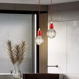 Home Sweet Home Moderne E27 fitting | Rond | 4.8/4.8/5.8cm | Rood | voor E27 lamphouder gemaakt van porselein | geschikt voor E27 lichtbron | ENEC gekeurd | maak je eigen unieke lamp!