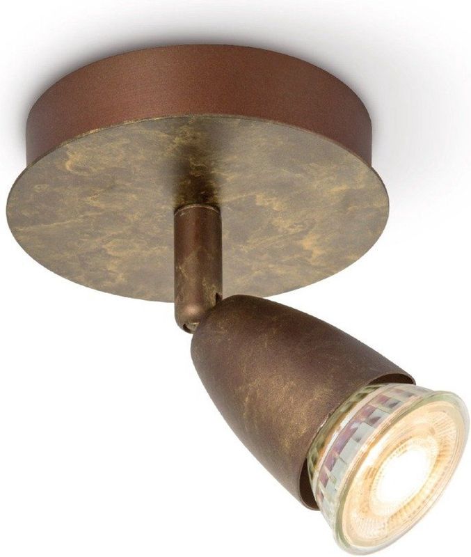 Home Sweet Home - Klassieke LED Wandspot Curl - Brons - Dimbaar - Inclusief LED Lichtbron - GU10 Fitting - 5W 390lm 3000K