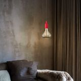 Home Sweet Home Moderne E27 fitting decoratie huls | Rond | 4/4/9.5cm | Rood | decoratie voor E27 lamphouder gemaakt van rubber | geschikt voor E27 lichtbron | ENEC gekeurd