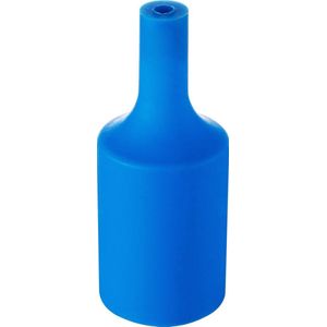 Home Sweet Home - E27 fItting decoratie huls - Blauw - 4/4/9.5cm - Rond - decoratie voor E27 lamphouder gemaakt van rubber - geschikt voor E27 lichtbron - ENEC gekeurd - maak je eigen unieke lamp!