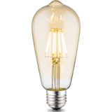 Home Sweet Home - Edison Vintage E27 LED filament lichtbron Drop - Amber - 6.4/6.4/14cm - ST64 Deco - Retro LED lamp - Dimbaar - 4W 330lm 2700K - warm wit licht - geschikt voor E27 fitting