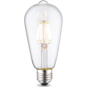 Home Sweet Home - Edison Vintage E27 LED filament lichtbron Drop - Helder - 6.4/6.4/14cm - ST64 Deco - Retro LED lamp - Dimbaar - 4W 440lm 3000K - warm wit licht - geschikt voor E27 fitting