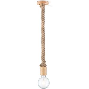 Home Sweet Home - Landelijke Hanglamp Leonardo - geschikt voor E27 LED lichtbron - hanglamp gemaakt van Touw - 11/11/115cm - Pendellamp geschikt voor woonkamer, slaapkamer en keuken