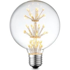 Home Sweet Home - Edison Vintage E27 LED filament lichtbron Globe - Helder - 9.5/9.5/13.5cm - G95 Crystal - Retro LED lamp - 1W 100lm 2300K - warm wit licht - geschikt voor E27 fitting