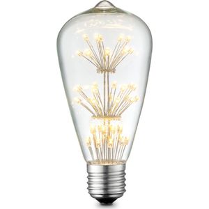 Home Sweet Home - Edison Vintage E27 LED filament lichtbron Drop - Helder - 6.4/6.4/13cm - ST64 Crystal - Retro LED lamp - 1W 100lm 2300K - warm wit licht - geschikt voor E27 fitting