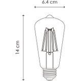 Edison - Vintage E27 LED Filament Lichtbron - Amberglas - 6W - 660Lm