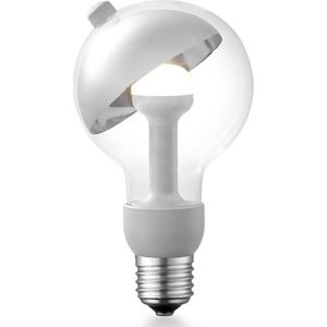 Home Sweet Home - Design LED Lichtbron Move Me - Zilver - 8/8/13.7cm - G80 Sphere LED lamp - Met verstelbare diffuser - 3W 220lm 2700K - warm wit licht - geschikt voor E27 fitting