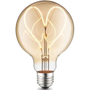 Home Sweet Home - Edison Vintage E27 LED filament lichtbron Globe - Amber - 9.5/9.5/13.5cm - G95 Heart - Retro LED lamp - Dimbaar - 4W 280lm 2700K - warm wit licht - geschikt voor E27 fitting
