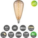 Home Sweet Home - Edison Vintage E27 - Dimbare LED Filament Lichtbron - Amberkleurig - 4W