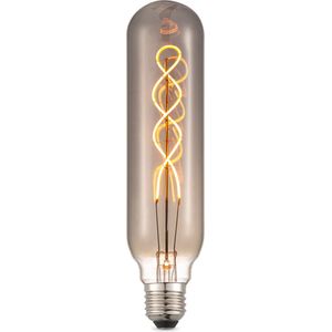 Edison Vintage LED filament lichtbron Tube - Rook - Spiraal - Retro LED lamp - 6/6/22.5cm - geschikt voor E27 fitting - Dimbaar - 4W 100lm 1800K - warm wit licht