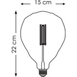 Home Sweet Home - Edison Vintage E27 LED filament lichtbron Globe - Amber - 15/15/22cm - G125 Deco - Retro LED lamp - Dimbaar - 4W 400lm 2700K - warm wit licht - geschikt voor E27 fitting