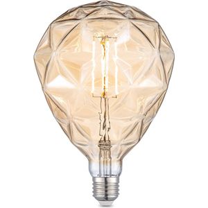 Home Sweet Home - Edison Vintage E27 LED filament lichtbron Globe - Amber - 15/15/22cm - G125 Deco - Retro LED lamp - Dimbaar - 4W 400lm 2700K - warm wit licht - geschikt voor E27 fitting